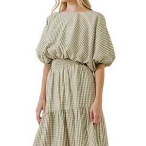 English factory - Dolman Sleeve Crop Top and Tiered Maxi Skirt. Both size large.